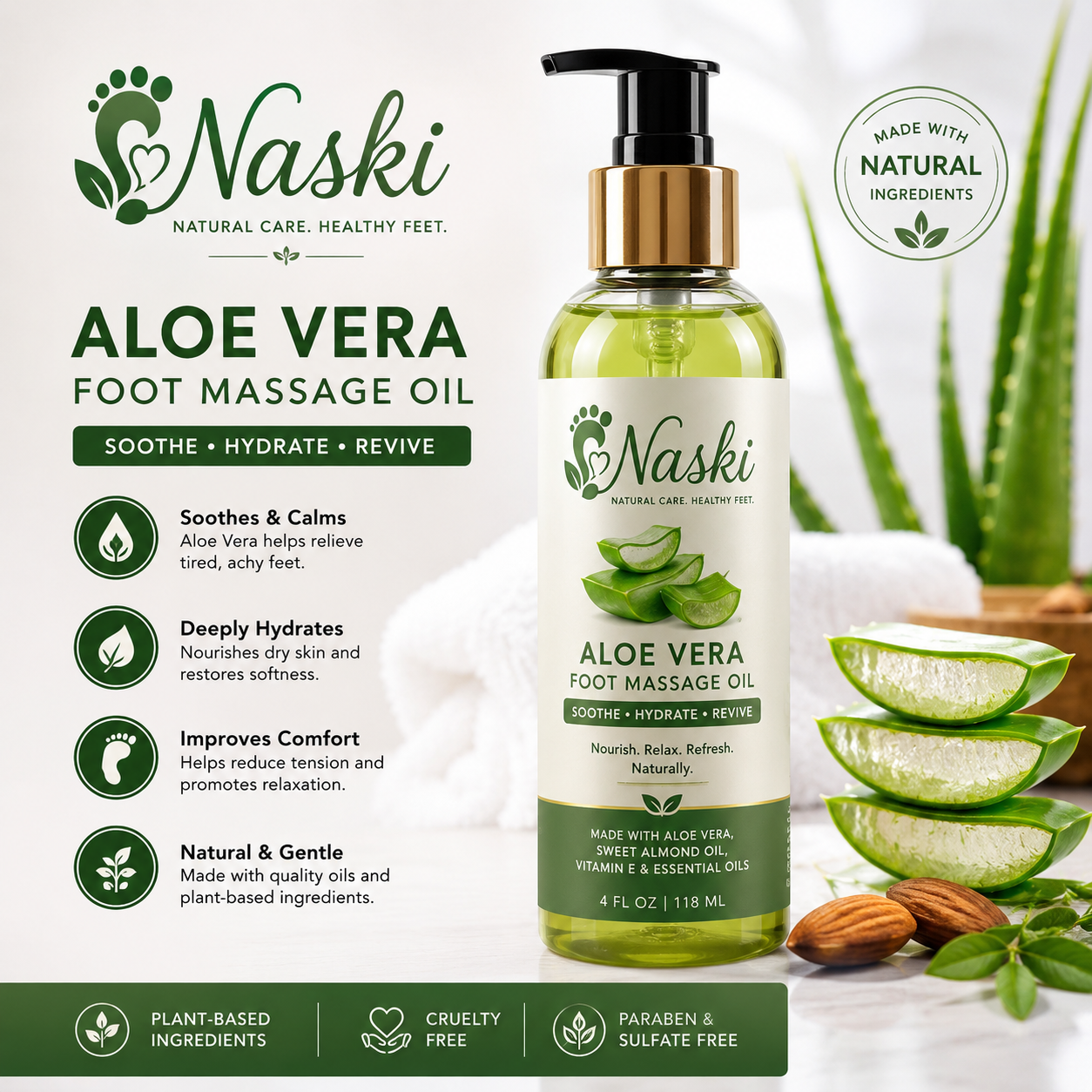 Fresh steps by Nana Aloe Vera Foot Massage Oil