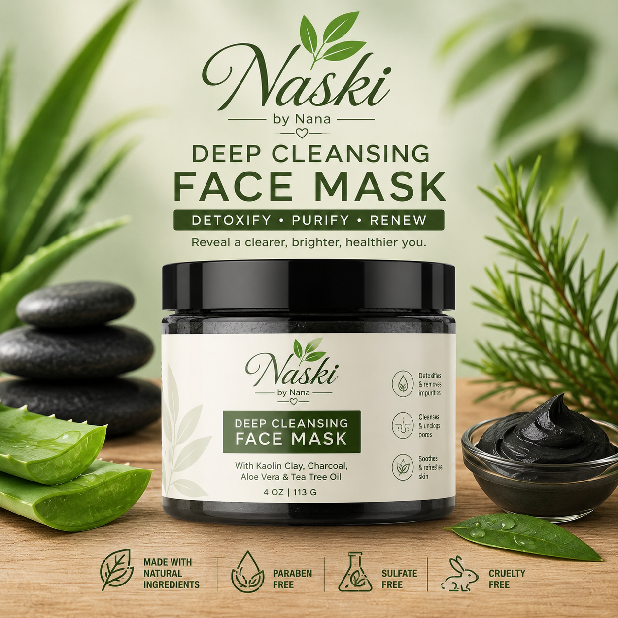 Naski deep cleansing face mask