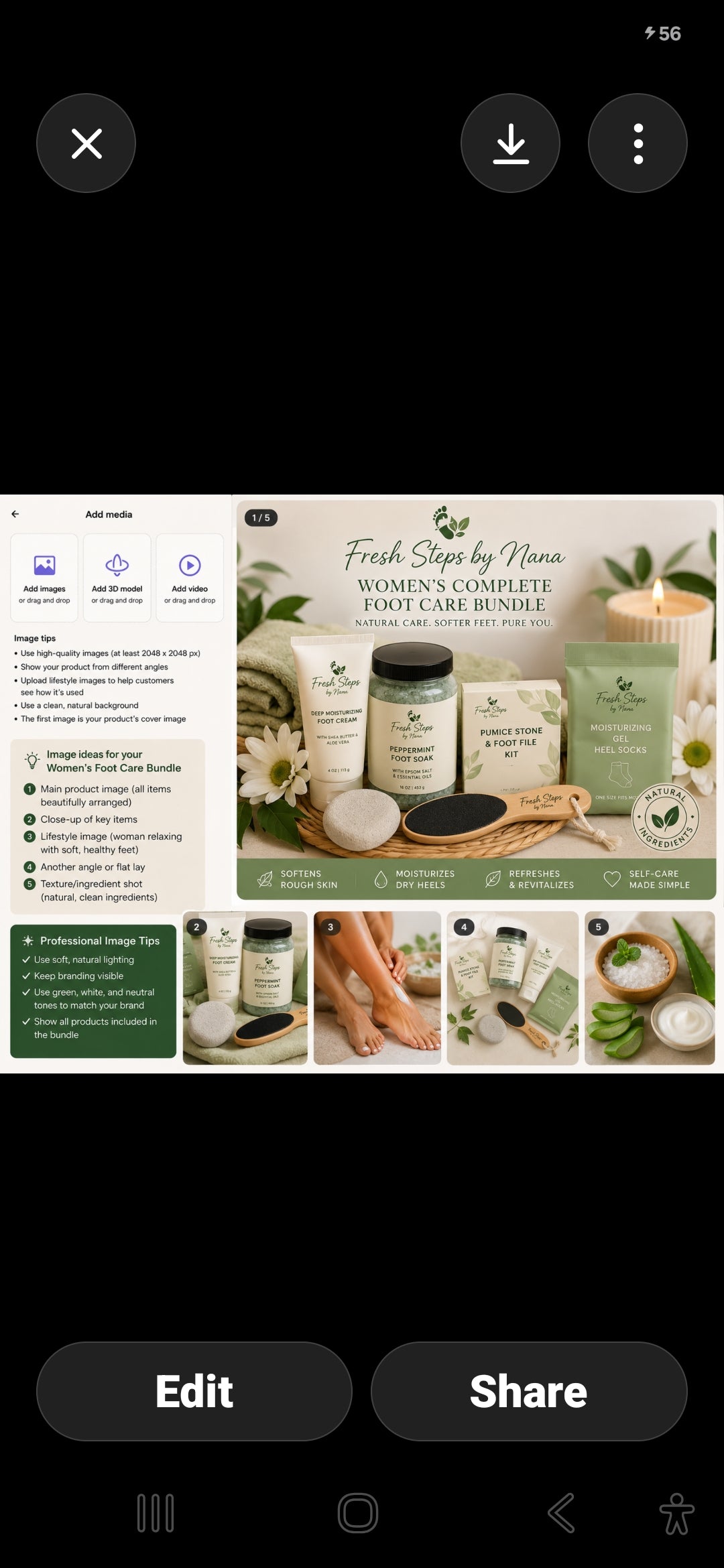 Fresh steps by Nana women's complete Foot care Bundle